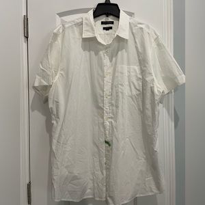 Banana republic XL grant fit white short sleeve stripe dress shirt